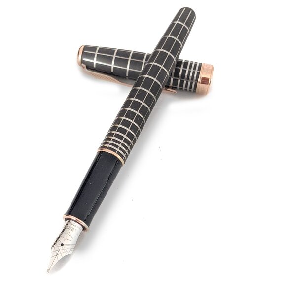 Parker Sonnet Fountain Pen Brown Rubber PGT 18k 750 France Ink 2013 Gold - Picture 1 of 13